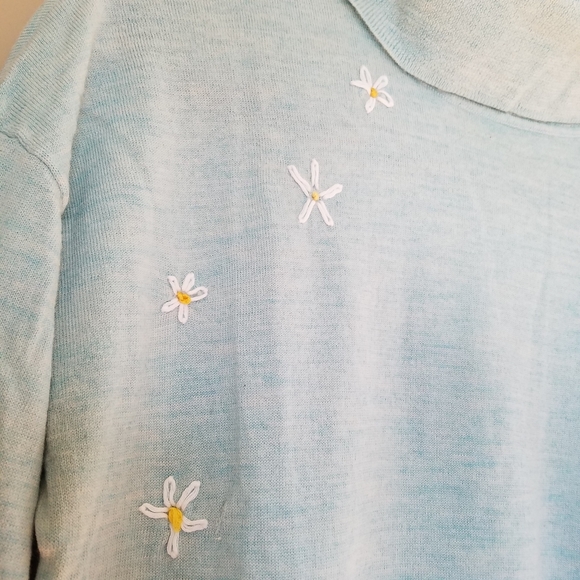 Talbots embroidered merino wool sweater tunic cowl neck - Picture 2 of 6